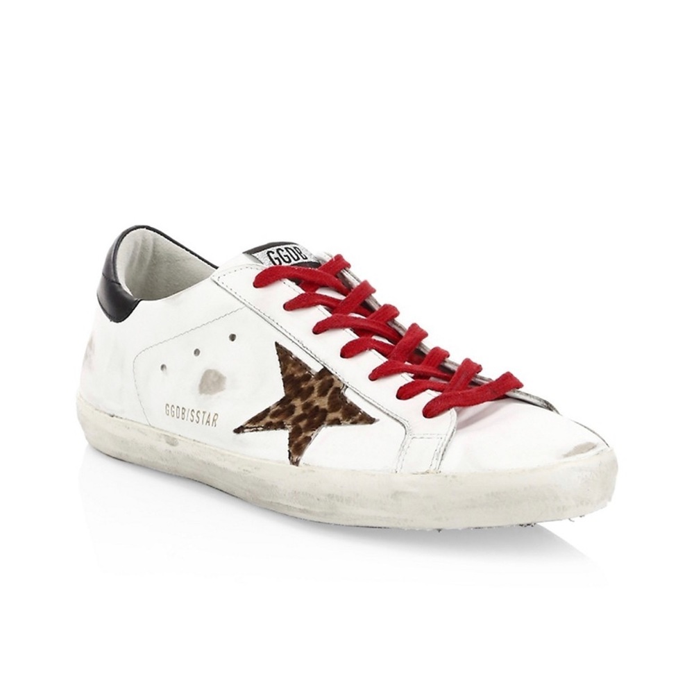 Golden Goose Superstar Leopard Calf Hair & Leather Sneakers